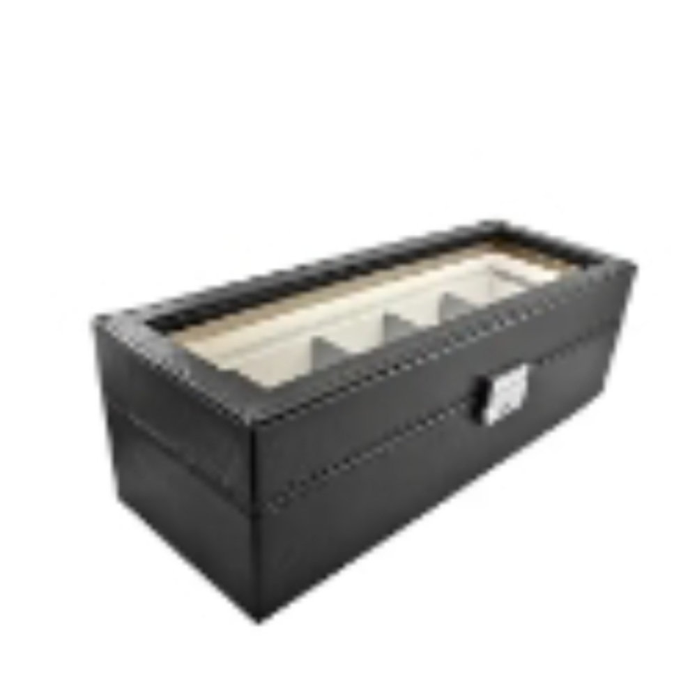 New Nordstrom JBW faux leather 5 watch box case